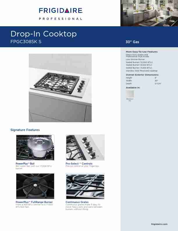 Frigidaire Cooktop FPGC3085K-page_pdf